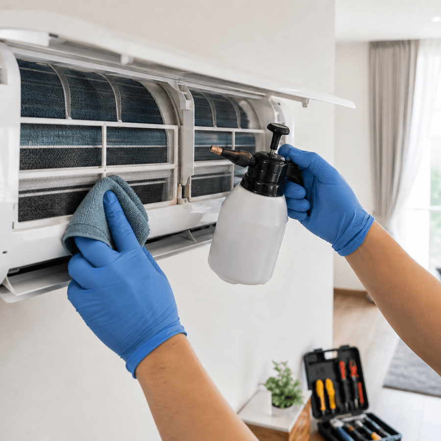 벽걸이형 에어컨 세척